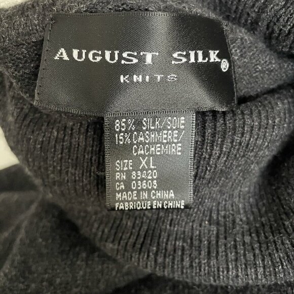 August Silk Cashmere Sweater Turtleneck Dark Gray XL Minimalist Capsule Office - Picture 4 of 8